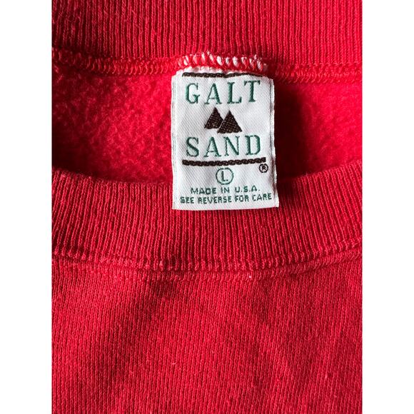 Vintage NCAA U of Miami Hurricanes USA Made Red Galt Sand L Crewneck Sweatshirt - Picture 2 of 10